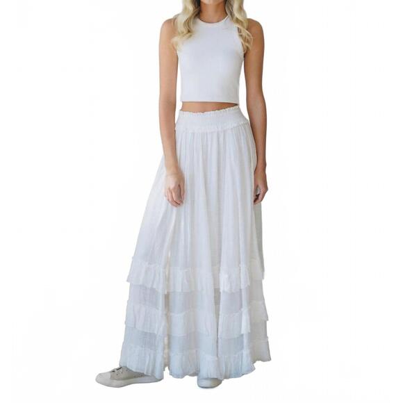 FREE PEOPLE Dresses & Skirts - NEW FREE PEOPLE brynn maxi skirt in white